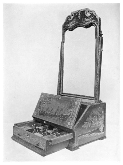 FIG. 64.—ANTIQUE DRESSING OR TOILET GLASS.

(In the Victoria and Albert Museum.)