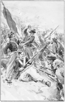 “FRANK ENGAGED IN A TOUGH FIGHT WITH THE OFFICER WHO HELD
THE FLAG”