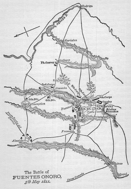 Illustration: Plan of the Battle of Fuentes d'Onoro.