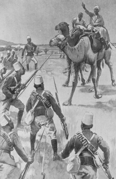 Several men started
out from the bushes, rifle in hand