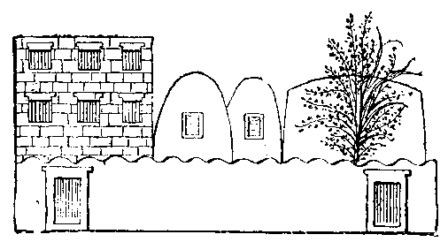 Fig 11.--View of mansion from the tomb of Anna,
Eighteenth Dynasty. 