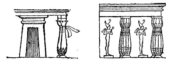 WALL-PAINTINGS, EL AMARNA.
Fig. 12.--Porch of mansion, second Theban period,
Fig. 13.--Porch of mansion, second Theban period. 