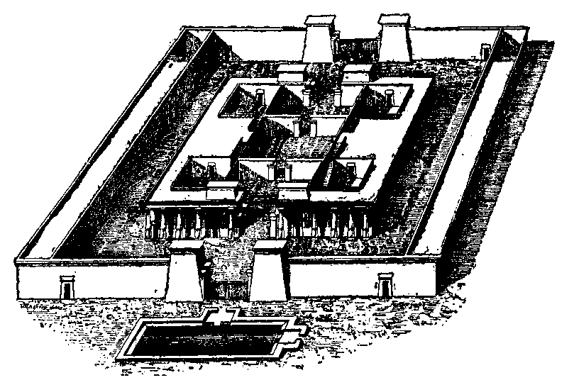 Fig 17.--Perspective view of the Palace of AT,
Eighteenth Dynasty, El Amarna. 