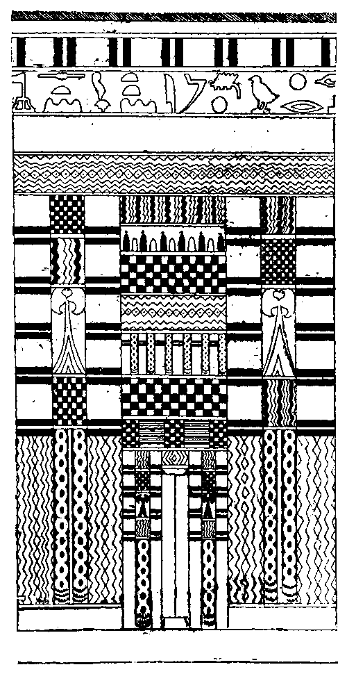 Fig 24.--Door of a house of the Ancient Empire, from the
wall of a tomb of the Sixth Dynasty. 