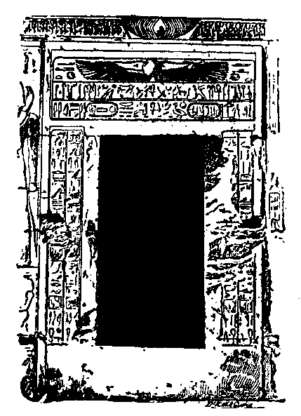 Fig 54.--Niche and doorway in temple of Seti I. at
Abydos. 