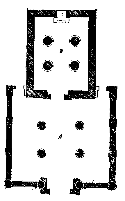 Fig 76.--Plan of temple of Amenhotep III., at El
Kab. 
