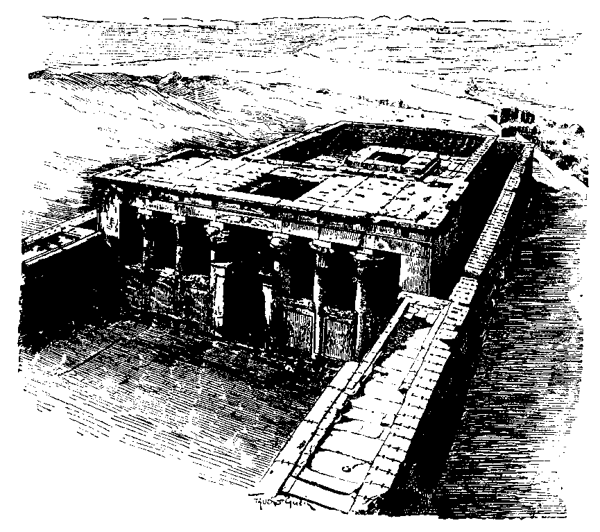 Fig 82.--The pronaos of Edfû, as seen from the top of
the eastern pylon. 