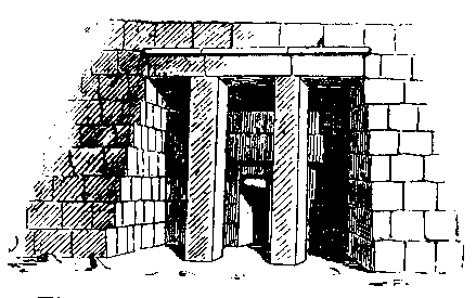 Fig 118.--Portico and door, from Mariette's <i>Les
Mastabahs</i>. 