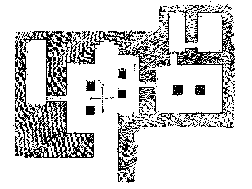 Fig 125.--Plan of chapel in mastaba of Ptahhotep, Fifth
Dynasty, Sakkarah. 