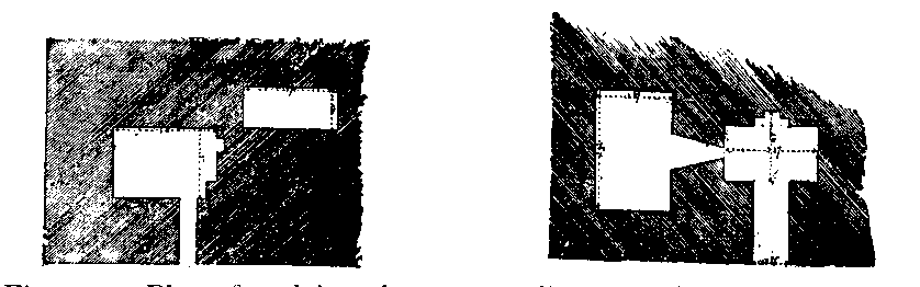 Fig 131.--Plan of serdab and chapel in mastaba of
Rahotep at Sakkarah, Fourth Dynasty.
Fig. 132.--Plan of serdab and chapel in mastaba of Thenti I. at Sakkarah,
Fourth Dynasty.