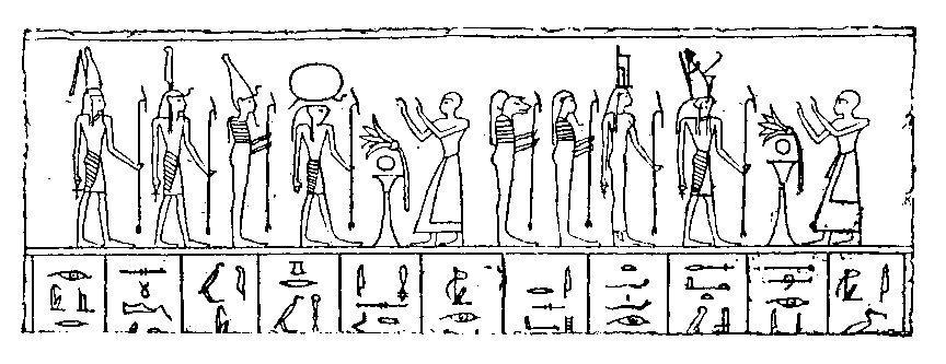 Fig 162.--Vignette from <i>The Book of the Dead</i>,
Saïte period 