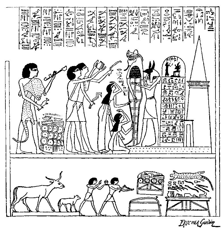 Fig 163.--Vignette from The Book of the Dead,
from the papyrus of Hûnefer. 