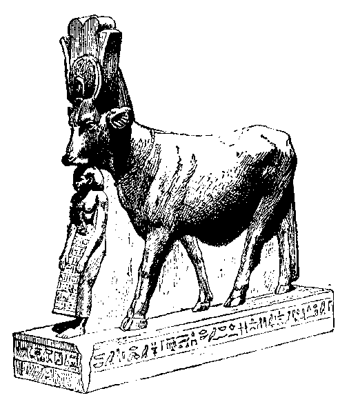 Fig 204.--Hathor-cow in green basalt. Saïte work. 