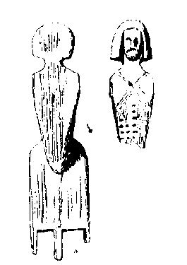 Fig 256.--Remains of two Twelfth Dynasty dolls; Kahun,
Gurob and Hawara, W.M.F. Petrie, Plate VIII. p. 30.