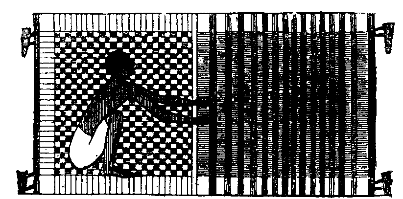 Fig 272.--Man weaving hangings, or carpet. From Beni
Hasan, Twelfth Dynasty. 