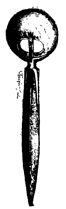 Fig 305.--Poignard of Queen Aahhotep, bearing
cartouche of King Ahmes. 
