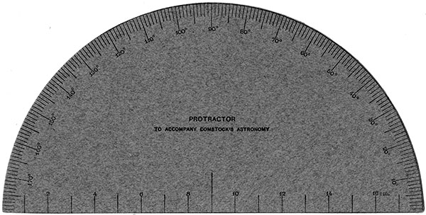 PROTRACTOR

TO ACCOMPANY COMSTOCK'S ASTRONOMY