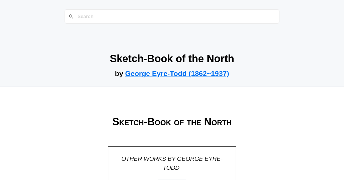 Sketch-Book of the North by George Eyre-Todd (1862~1937)
