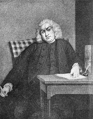 Portrait of Dr. Johnson
from the Original Picture by
Sir Joshua Reynolds owned by Boswell
This Engraving formed the Frontispiece of
the First Edition
of Boswell's Famous "Life"