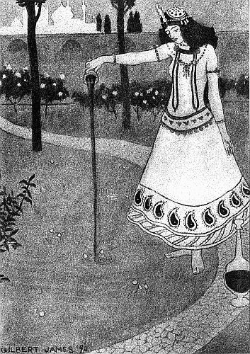 One of the Gilbert James
Illustrations of the "RubÃ¡'iyÃ¡t" taken
from an Edition Published by
Paul Elder and Company