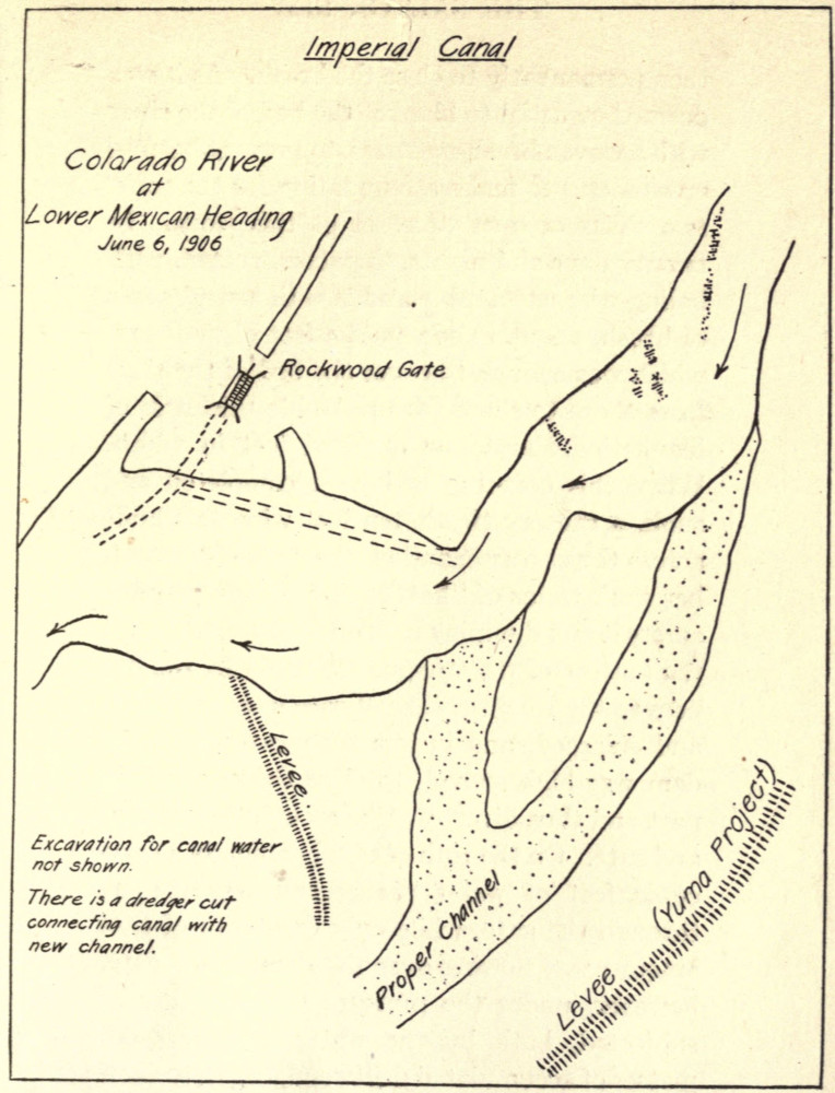 Situation in June, 1906 (whole river going into Salton
Sink)