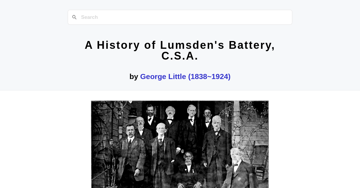 A History of Lumsden's Battery, C.S.A. by George Little (1838~1924)