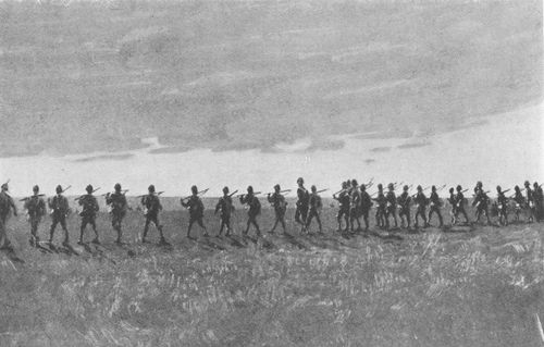 Advance Of The Devons Before The Attack At
Elandslaagte.