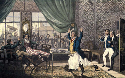 Illustration: OH GENTLEMEN! GENTLEMEN! HERE'S A LAMENTABLE
  OCCURRENCE