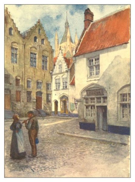 YPRES—
Place du Musée (showing Top Part of the Belfry).