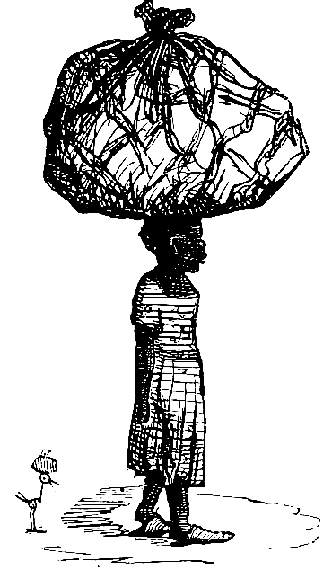 A portrait of the young lady, whose family (after
considerable urging) consents to take in our washing.