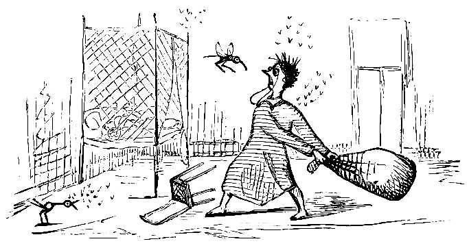 A midsummer's night dream.—Our Artist is just the least
bit disturbed in his rest, and gently remonstrates.