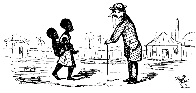 Our Artist becomes dumb with admiration, at the ingenious
manner of toting little niggers.