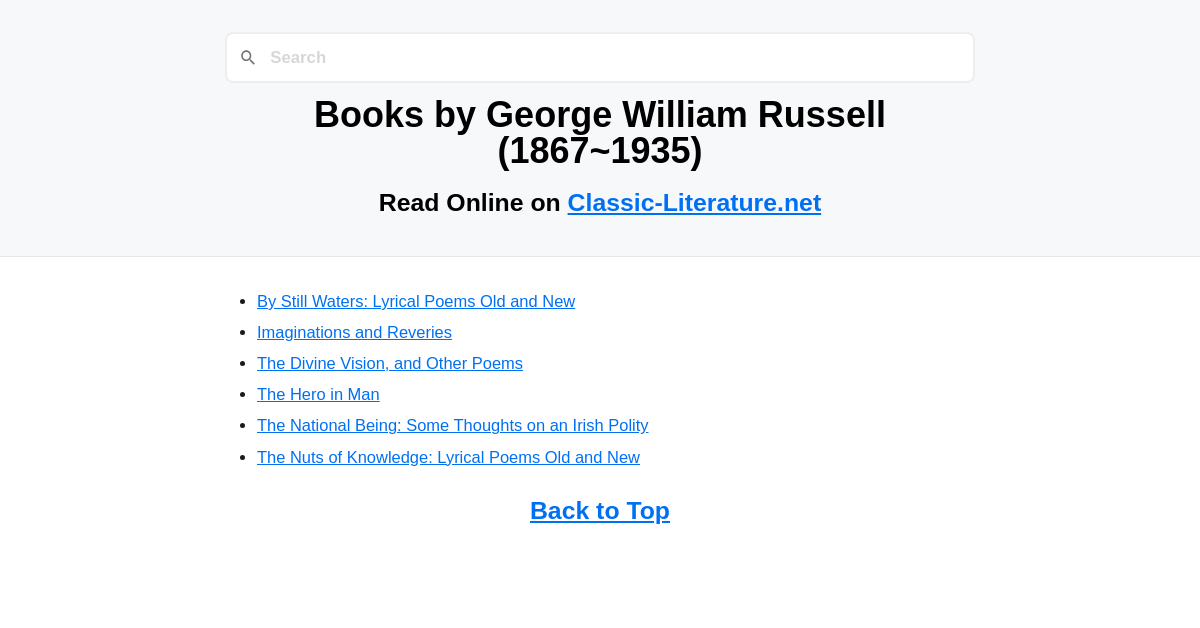 Books by George William Russell (1867~1935) - Read Online on Classic ...