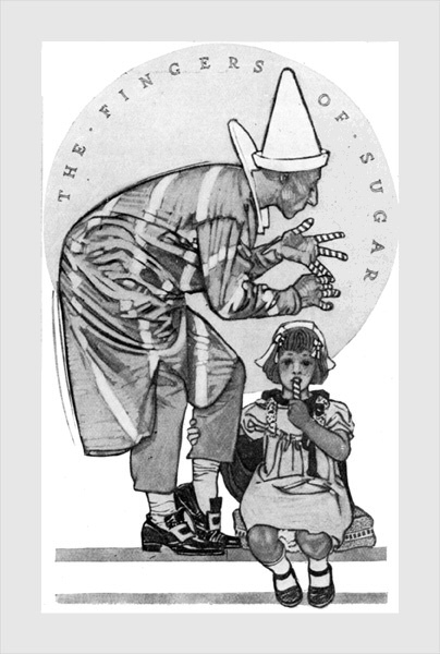 Sugar also wanted to impress the company and, breaking off two of his fingers,
handed them to the astonished Children