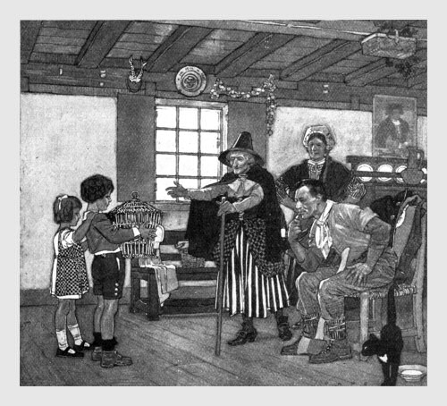 "It's the Blue Bird we were looking for!
We have been miles and miles and miles and he was here all the time!"