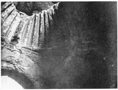 Fig. 88.—UKHEIḌIR, FLUTED DOME AT A.