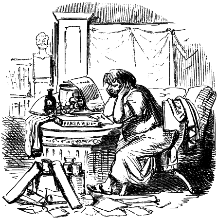 Scipio Ãmilianus cramming himself for a Speech after a hearty Supper.