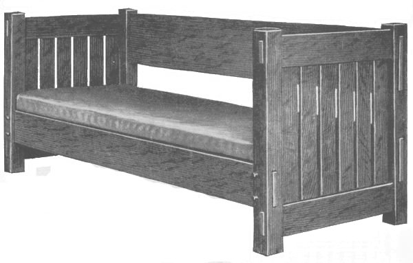 Mission Settee Made of Quarter-Sawed Oak