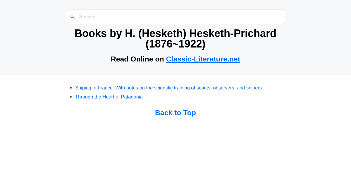 Books by H. (Hesketh) HeskethPrichard (18761922)