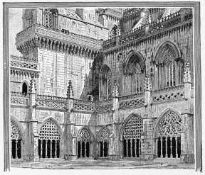 TWO SIDES OF THE ROYAL CHAPEL OF THE MONASTERY OF
BATALHA. (PRESENT STATE.)
