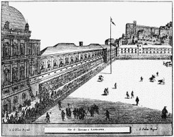 BULL FIGHT.

(From “Les Royaumes d’Espagne,” &c. La Haye, 1720.)