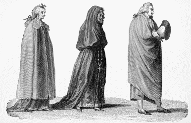 A PORTUGUESE MERCHANT, WITH HIS WIFE AND MAID-SERVANT.

(From Murphy’s “Travels in Portugal”, 1795.)