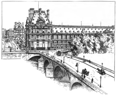 THE MARSAN AND FLORA PAVILIONS, LOUVRE, FROM THE PONT
ROYAL.