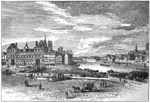 HÔTEL DE VILLE IN THE FIFTEENTH CENTURY.

(From an Engraving by Rigaud.)