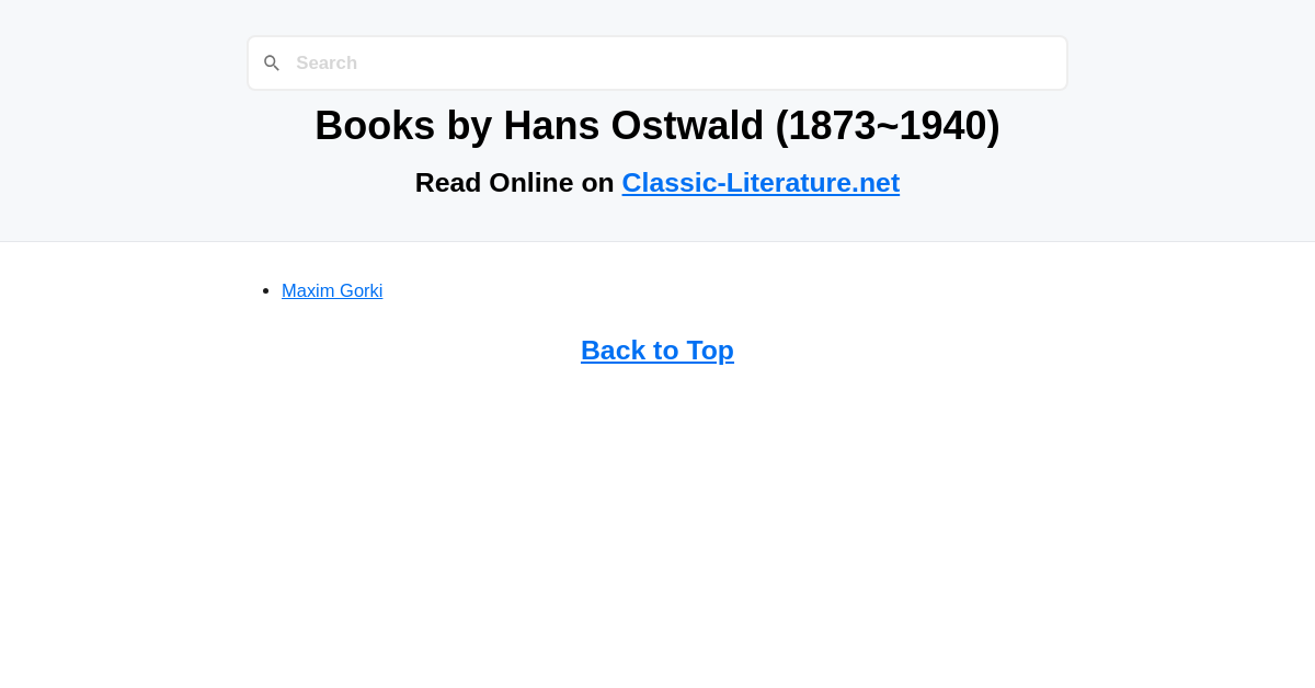 Books by Hans Ostwald (1873-1940)