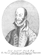 John Baptist Porta, the Neapolitan writer on magic. From
an old woodcut in the Harry Houdini Collection.