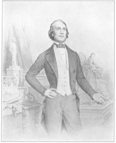 Very rare and extraordinarily fine lithograph of
Robert-Houdin, which he gave only to his friends. It depicts him among
his so-called inventions. His son, Emile, doing second sight, is behind
him. The writing and drawing figure is on his left. On his right under
the clockwork is a drawing which, on close examination of the original,
shows the suspension trick. From the Harry Houdini Collection.