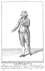 A wood-cut used by Pinetti during his engagement at
Hamburg, Germany, in October, 1796. From the Harry Houdini Collection.