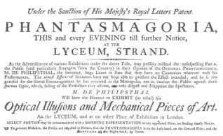 A de Philipsthal programme of 1803 before the writing and
drawing figure came under his control. From the Harry Houdini
Collection.