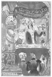 Reproduction of a rare old colored lithograph in three
sections. This section represents Gyngell. From the Harry Houdini
Collection.